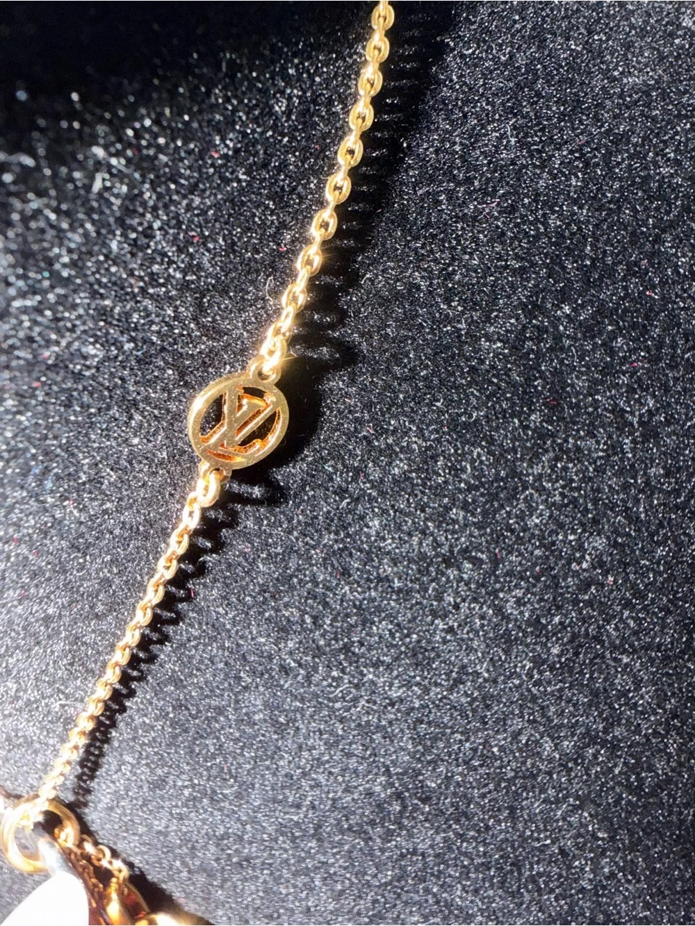 Louis Vuitton Two-Tone Nanogram Necklace-EXCELLENT CONDITION